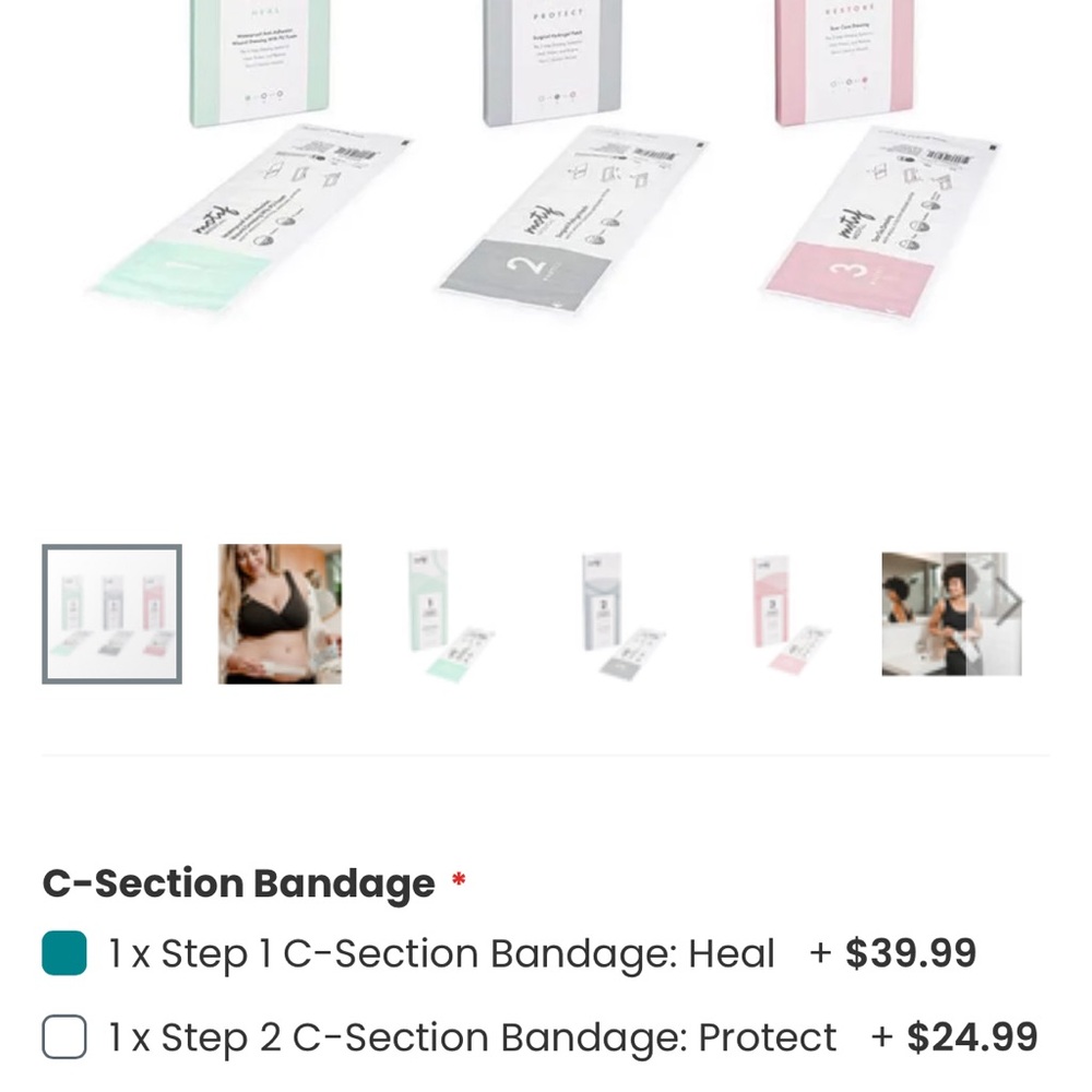 Motif C section recovery dressings